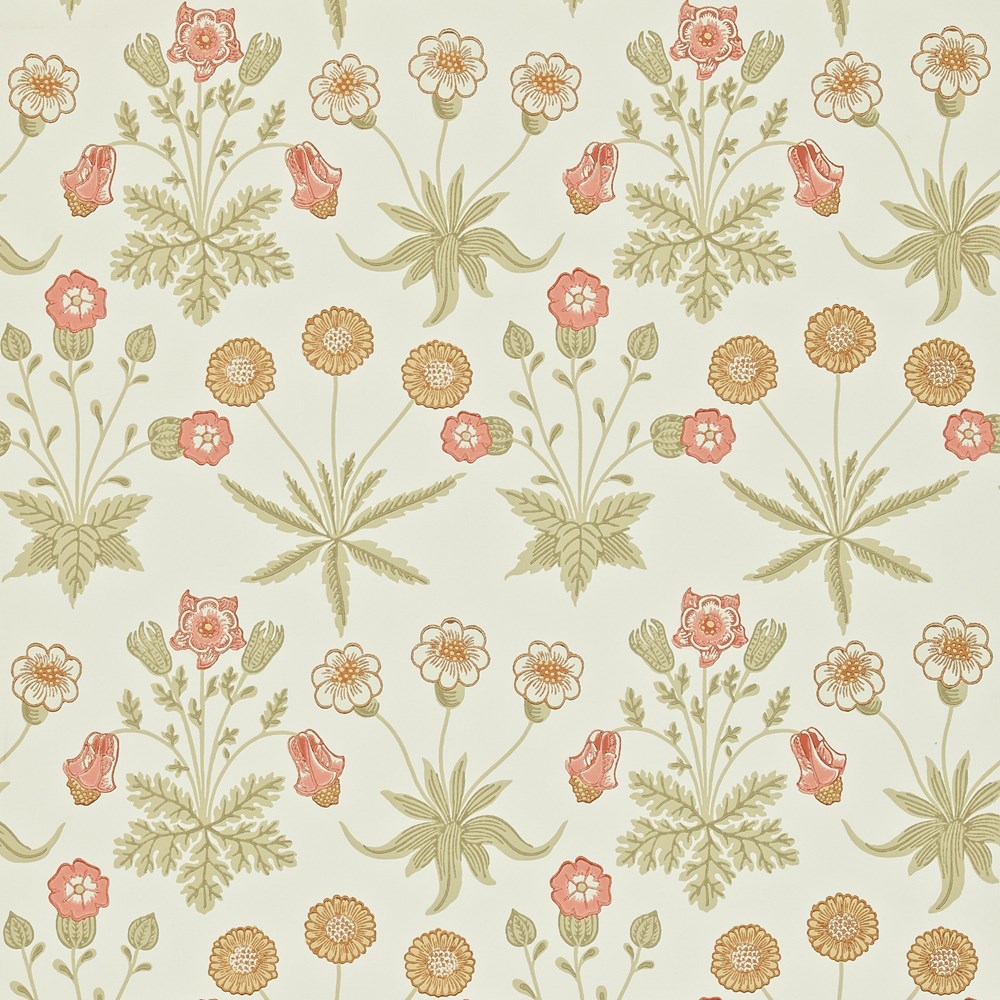 Daisy Wallpaper 212560 by Morris & Co in Coral Manilla